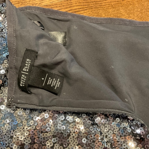 White House Black Market sequin mini skirt sz 4 - Picture 5 of 6
